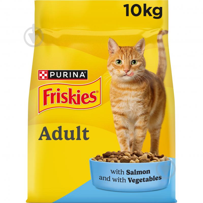 Корм сухий для котів Purina Friskies з лососем і овочами 10 кг - фото 1