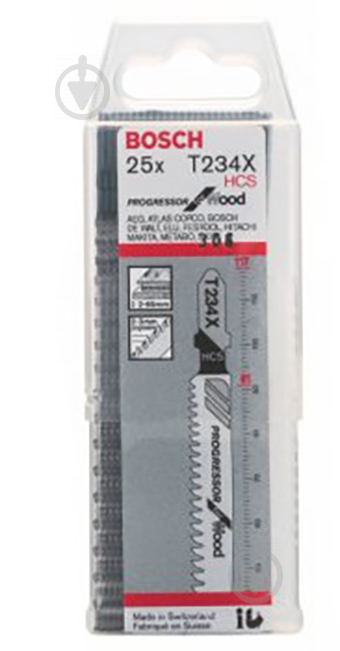 Набор пилочек для электролобзика Bosch T 234 X HCS 25 шт. 2608633524 - фото 2