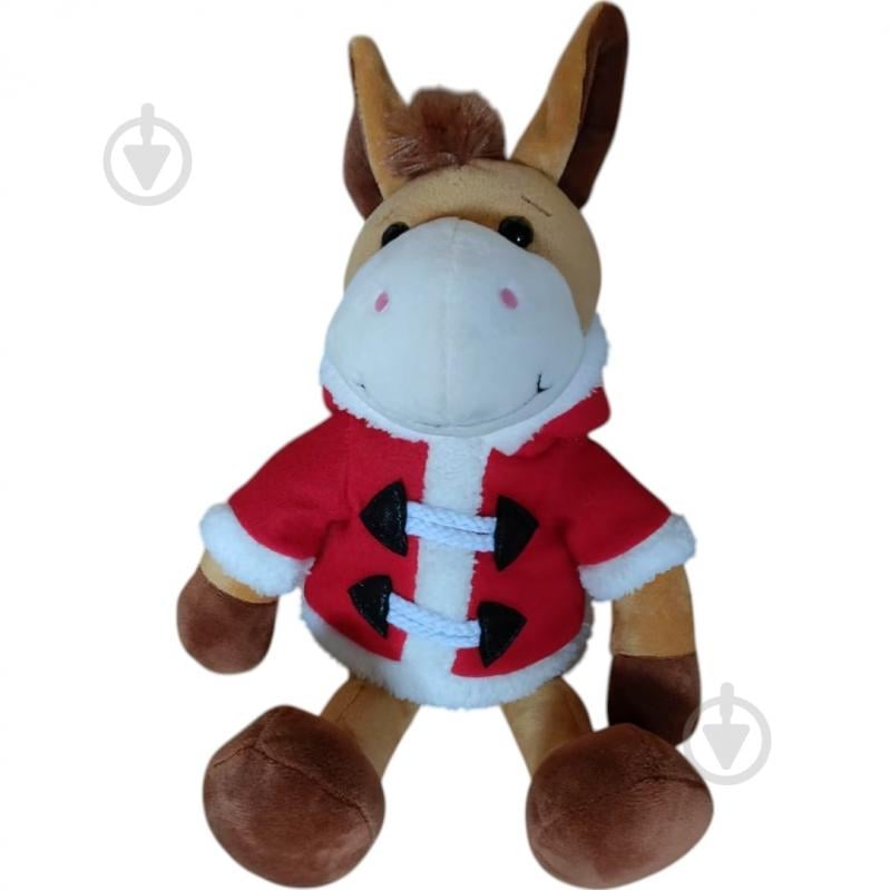 Сувенир новогодний лошадка с шарфиком (LEO25-607B/22CM) 22 см - фото 1