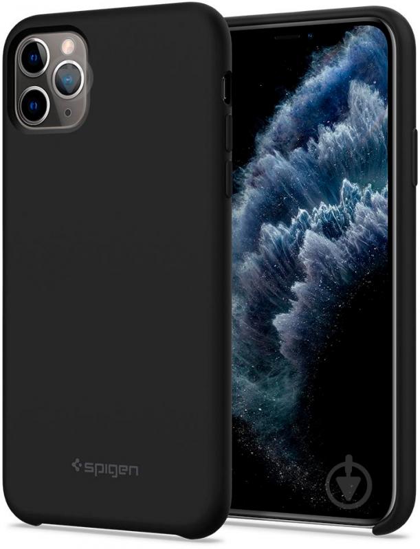 Чехол Spigen Silicone Fit Black для Apple iPhone 11 Pro Max - фото 7