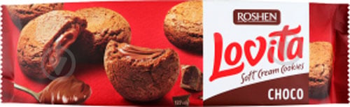 Печиво Roshen здобне Choco Soft Cream Cookies Lovita м/у 125 г - фото 1