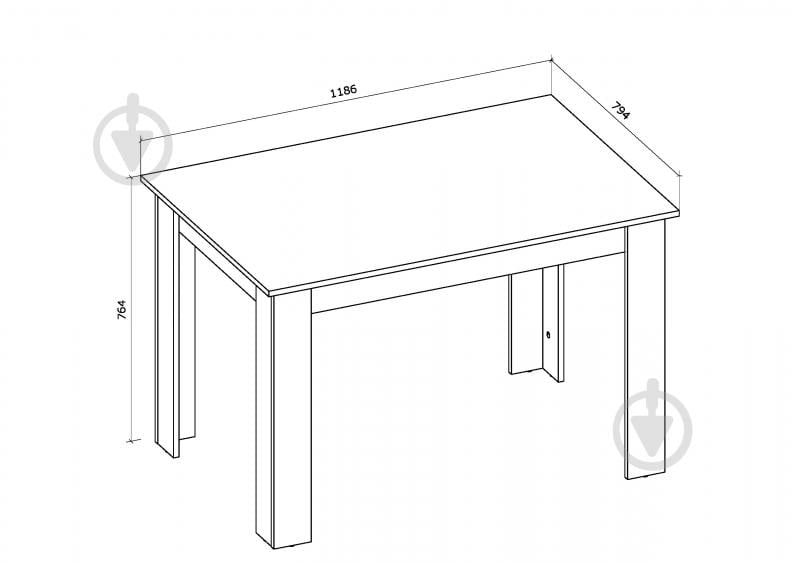 Стіл обідній Грейд Еда 1186х764х794 мм дуб сонома - фото 3