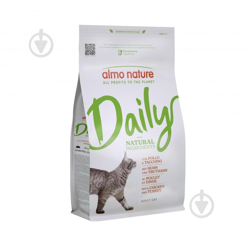 Корм для котів Almo Nature Daily Cat з куркою і індичкою 1,2 кг - фото 1