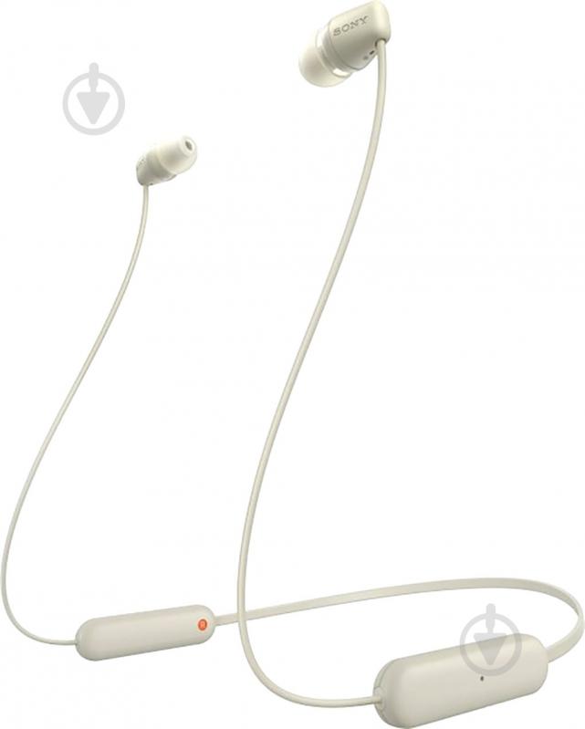 Наушники Sony WI-C100 In-ear IPX4 Wireless beige (WIC100C.CE7) - фото 1