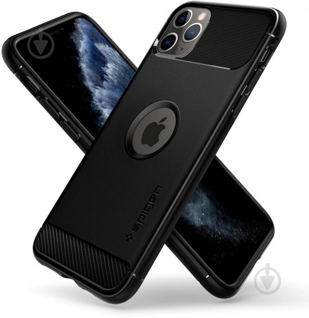 Чехол Spigen Rugged Armor Matte Black для Apple iPhone 11 Pro - фото 5 Чехол Spigen Rugged Armor Matte Black для Apple iPhone 11 Pro - фото 5