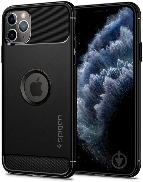Чехол Spigen Rugged Armor Matte Black для Apple iPhone 11 Pro - фото 2 Чехол Spigen Rugged Armor Matte Black для Apple iPhone 11 Pro - фото 2