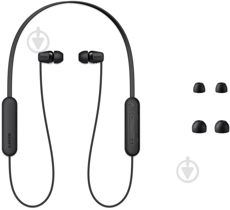 Навушники Sony WI-C100 In-ear IPX4 Wireless black (WIC100B.CE7) - фото 4