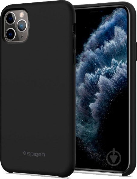 Чехол Spigen Silicone Fit Black для Apple iPhone 11 Pro - фото 1