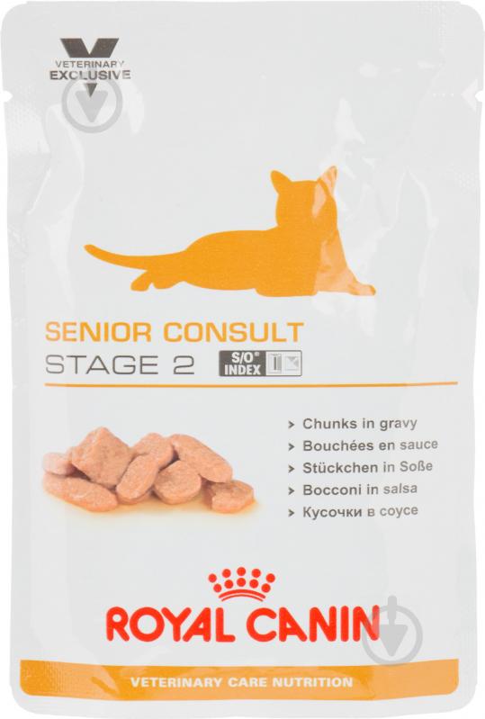 Корм для кошек старше 7 лет Royal Canin Senior Consult Stage 2 печень, домашняя птица, свинина 100 г - фото 1