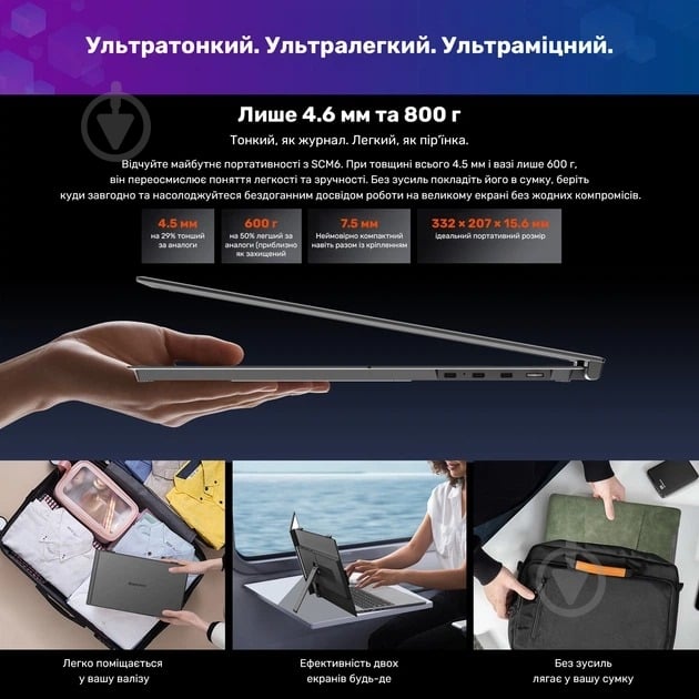 Монитор Blackview SCM6 Single Grey/Black 14" (BVSCM6) - фото 7 Монитор Blackview SCM6 Single Grey/Black 14" (BVSCM6) - фото 7