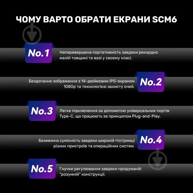 Монитор Blackview SCM6 Single Grey/Black 14" (BVSCM6) - фото 6 Монитор Blackview SCM6 Single Grey/Black 14" (BVSCM6) - фото 6