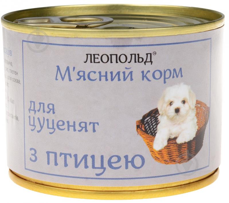 Консерва для всех пород Леопольд с птицей для щенков 190 г 190 г - фото 1