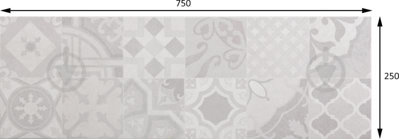 Плитка Allore Group Dover Patchwork Pearl W M NR Satin 1 25x75 см - фото 3