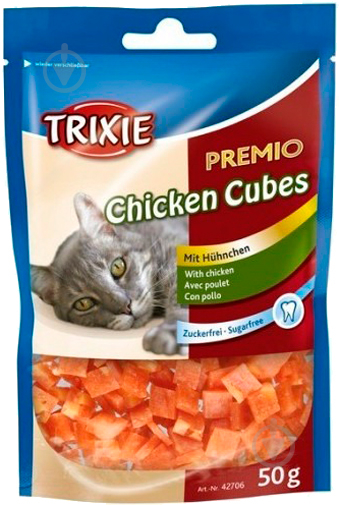 Ласощі Trixie для кішки PREMIO Chicken Cubes курячі кубики 50 г - фото 