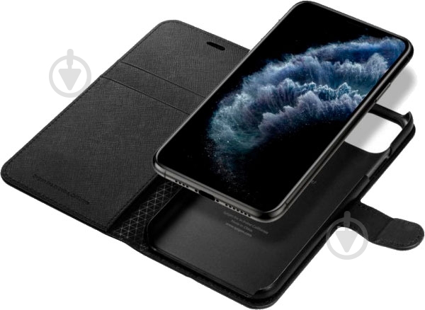 Чехол Spigen Wallet S Saffiano Black для Apple iPhone 11 Pro - фото 7
