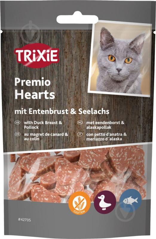 Ласощі Trixie Premio Hearts качка та минтай 50 г - фото 1