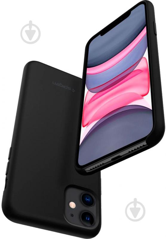 Чехол Spigen Silicone Fit Black для Apple iPhone 11 - фото 2 Чехол Spigen Silicone Fit Black для Apple iPhone 11 - фото 2
