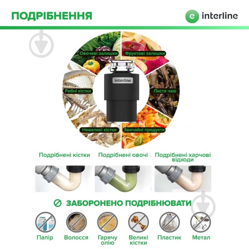 Подрібнювач харчових відходів Interline Model INT 90 - фото 7