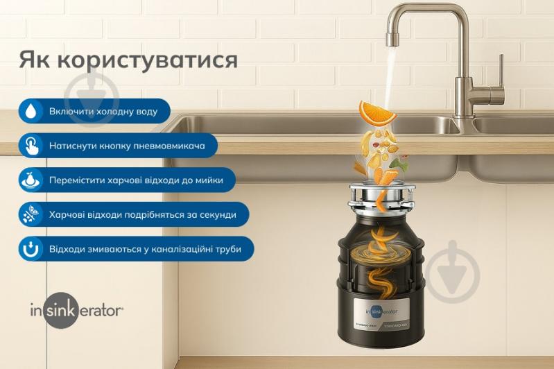 Подрібнювач харчових відходів IN SINK ERATOR Standart 460 - фото 3 Подрібнювач харчових відходів IN SINK ERATOR Standart 460 - фото 3