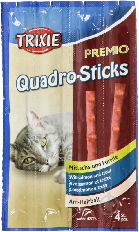 Лакомство Trixie Premio Quadro-Sticks лосось и форель 20 г - фото 1