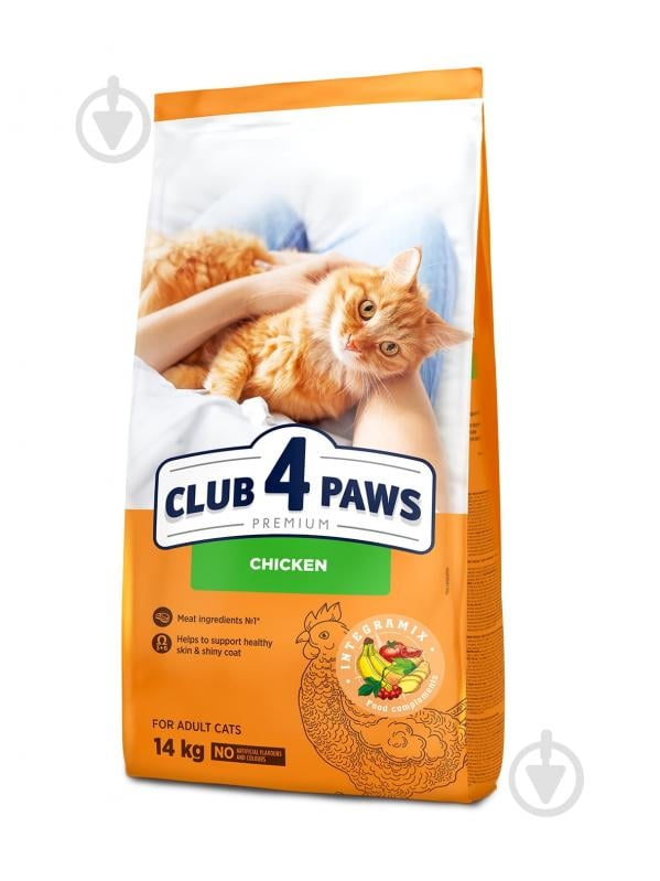 Корм сухий Club 4 Paws Преміум "З куркою" для дорослих котів 14 кг - фото 1