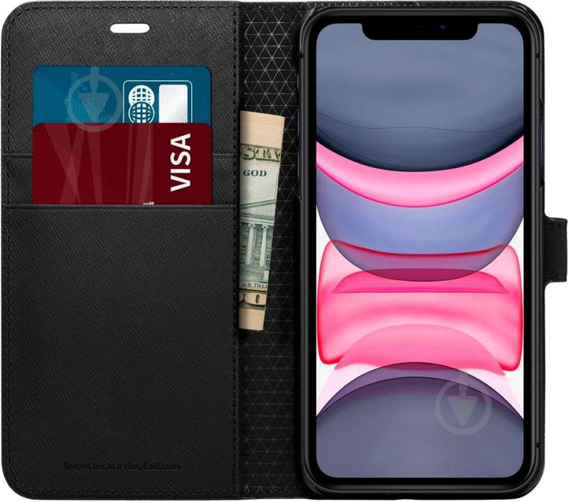 Чехол Spigen Wallet S Saffiano Black для Apple iPhone 11 - фото 3 Чехол Spigen Wallet S Saffiano Black для Apple iPhone 11 - фото 3