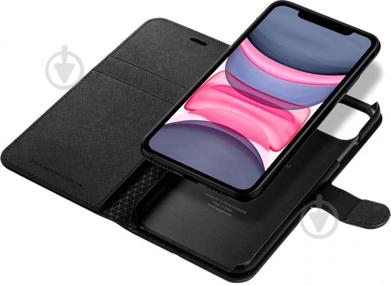 Чехол Spigen Wallet S Saffiano Black для Apple iPhone 11 - фото 5 Чехол Spigen Wallet S Saffiano Black для Apple iPhone 11 - фото 5