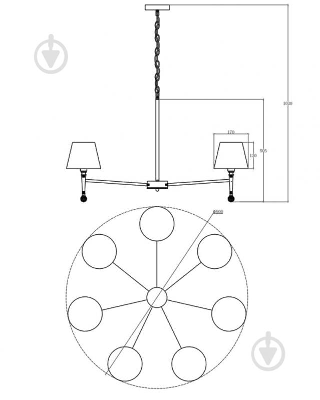 Люстра Edlin Natano 7x12 Вт E14 PL321168-7 - фото 7 Люстра Edlin Natano 7x12 Вт E14 PL321168-7 - фото 7