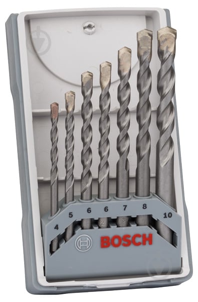 Набір свердел по бетону Bosch CYL-3 Silver Perc X-Pro 7 шт. 2607017082 - фото 1