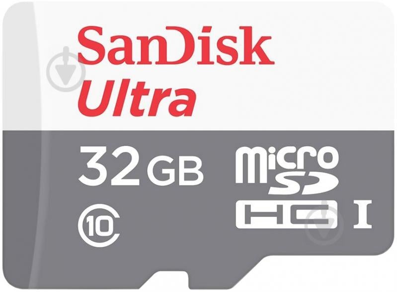 Карта пам'яті SanDisk miсroSDHC 32 ГБ UHS Speed Class 1 (U1)Class 10 Ultra (SDSQUNB-032G-GN3MN) - фото 1