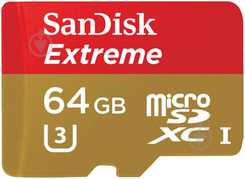 Карта пам'яті SanDisk microSDXC C10 UHS-I U3 R90MB/s 4K Extreme + SD adapter 64GB (SDSQXNE-064G-GN6MA) - фото 2