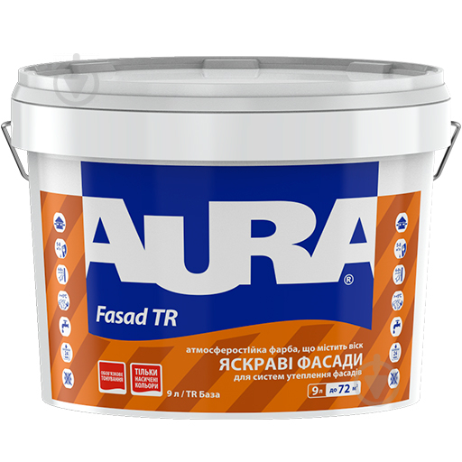 Фарба фасадна акрилова Aura® Fasad TR атмосферостійка мат база під тонування 9 л - фото 1