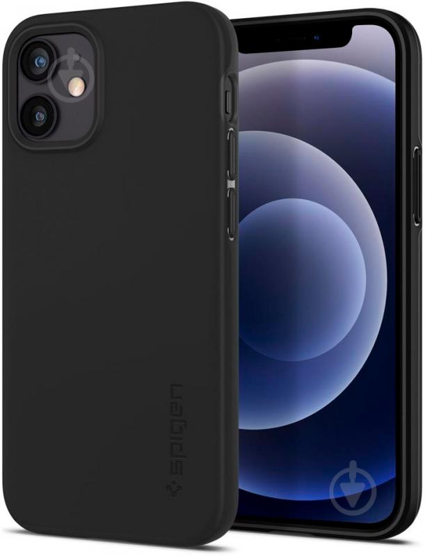Чехол Spigen Case Thin Fit Black для Apple iPhone 12 Mini - фото 4 Чехол Spigen Case Thin Fit Black для Apple iPhone 12 Mini - фото 4
