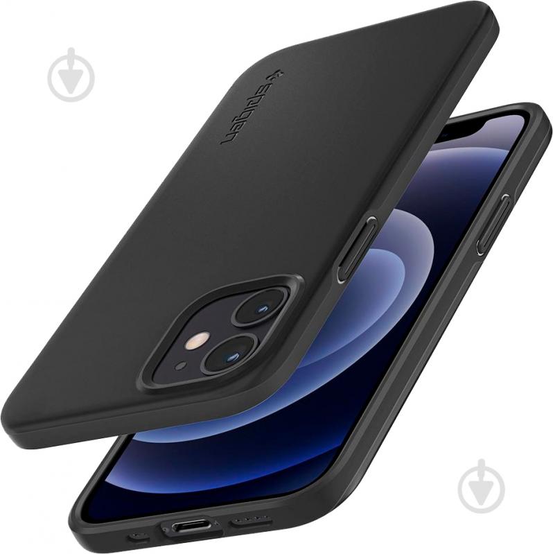 Чехол Spigen Case Thin Fit Black для Apple iPhone 12 Mini - фото 8 Чехол Spigen Case Thin Fit Black для Apple iPhone 12 Mini - фото 8