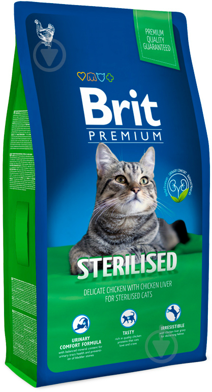 Корм Brit Premium Cat Sterilized курица 1,5 кг - фото 1