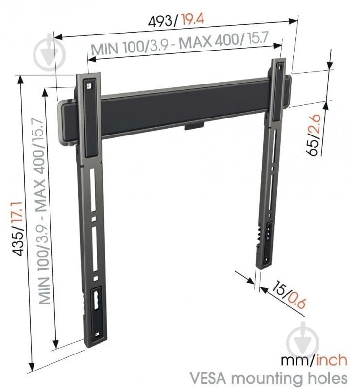 Кронштейн Vogels TVM 5405 фіксовані 32"-77" чорний - фото 2