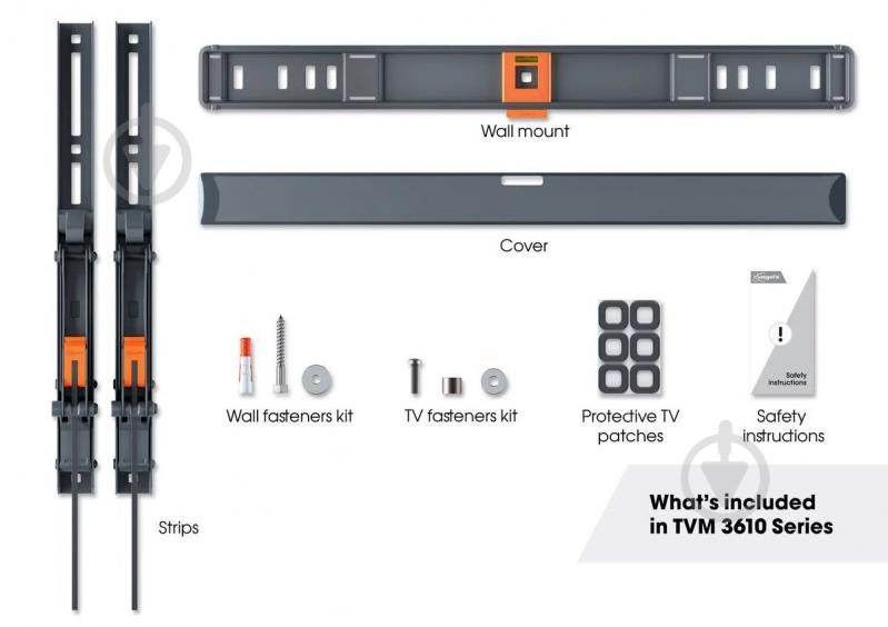 Кронштейн Vogels TVM 3613 наклонные 40"-77" черный - фото 5