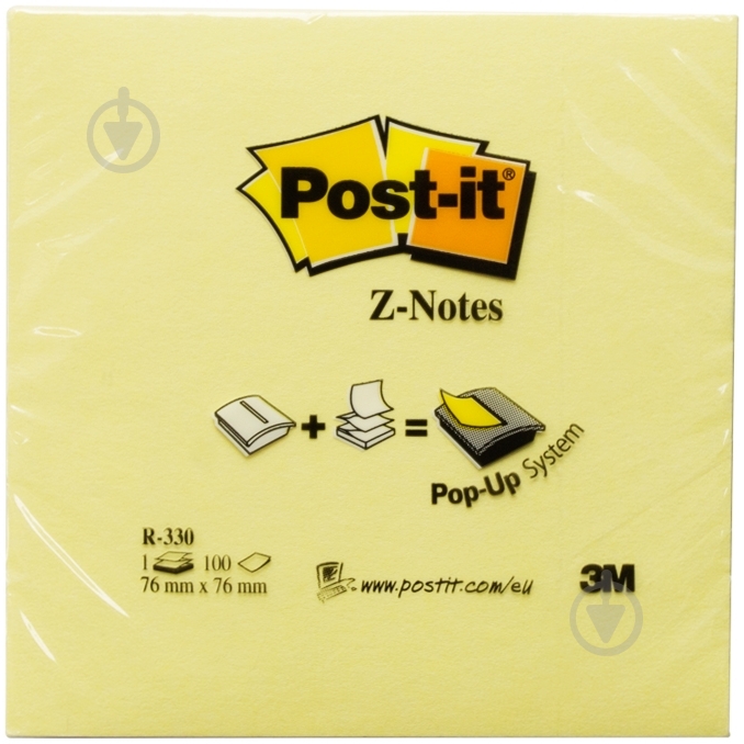 Папір для нотаток R330 76x76 мм жовтий 3M - фото 2