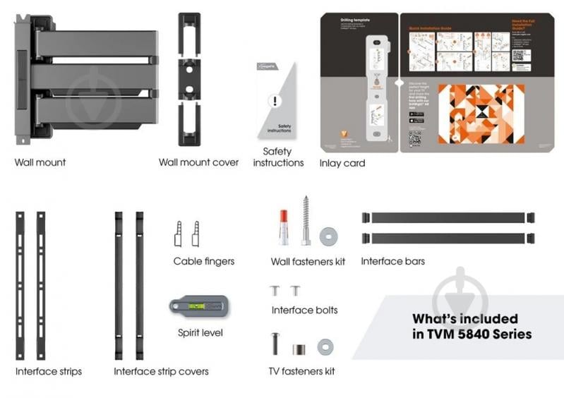 Кронштейн Vogels TVM 5845 поворотно-похилі 55"-100" чорний - фото 10 Кронштейн Vogels TVM 5845 поворотно-похилі 55"-100" чорний - фото 10