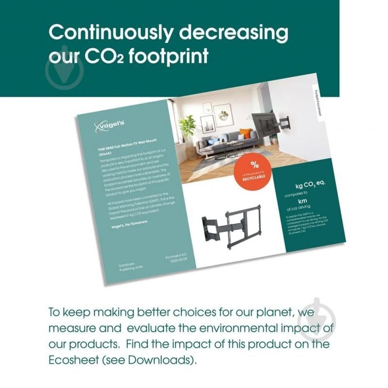 Кронштейн Vogels TVM 5845 поворотно-похилі 55"-100" чорний - фото 4 Кронштейн Vogels TVM 5845 поворотно-похилі 55"-100" чорний - фото 4