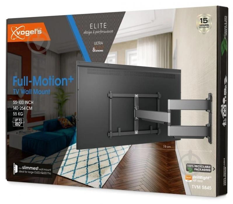 Кронштейн Vogels TVM 5845 поворотно-похилі 55"-100" чорний - фото 9 Кронштейн Vogels TVM 5845 поворотно-похилі 55"-100" чорний - фото 9
