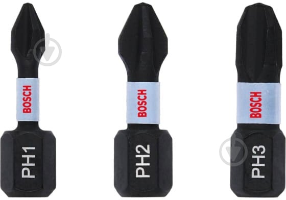 Бита Bosch Impact Control PH1/PH2/PH3 3 шт. 2608522470 - фото 1