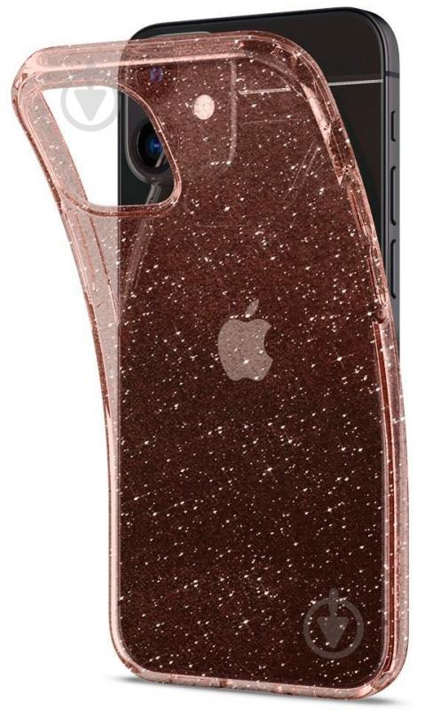 Чехол Spigen Liquid Crystal Glitter Rose Quartz для Apple iPhone 12 Mini - фото 4