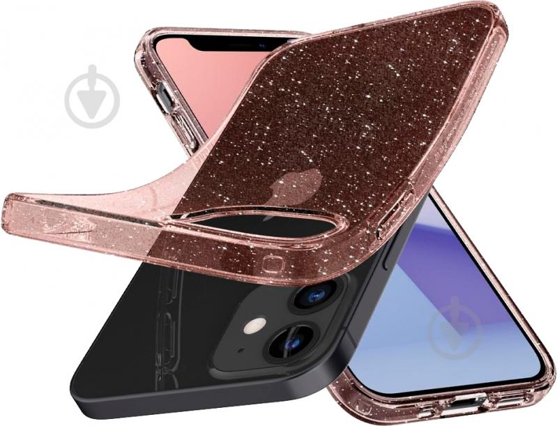 Чехол Spigen Liquid Crystal Glitter Rose Quartz для Apple iPhone 12 Mini - фото 7