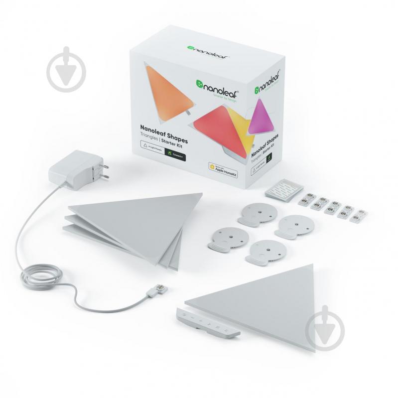 Светильник светодиодный Nanoleaf Shapes Triangles Starter Kit (NL47-2002TW-4PK) - фото 1