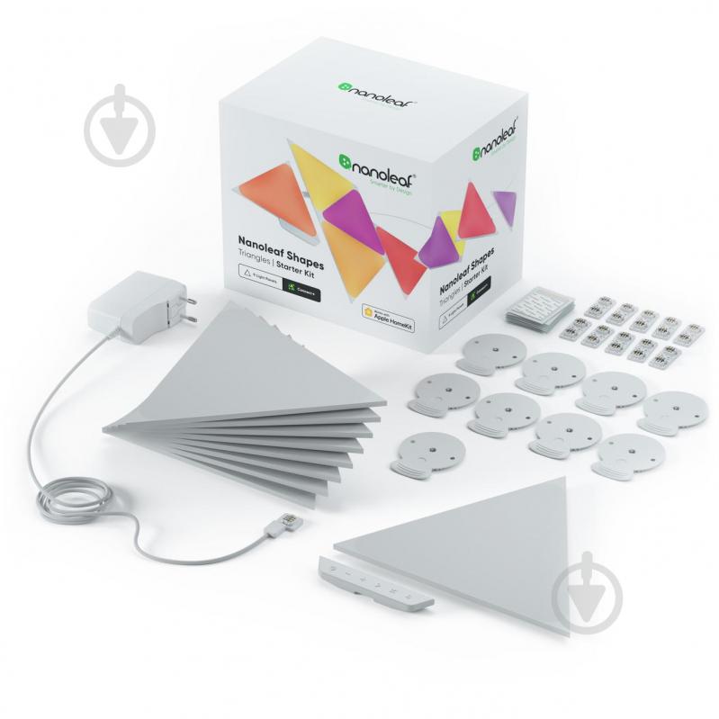 Светильник светодиодный Nanoleaf Shapes Triangles Starter Kit (NL47-0002TW-9PK) - фото 1