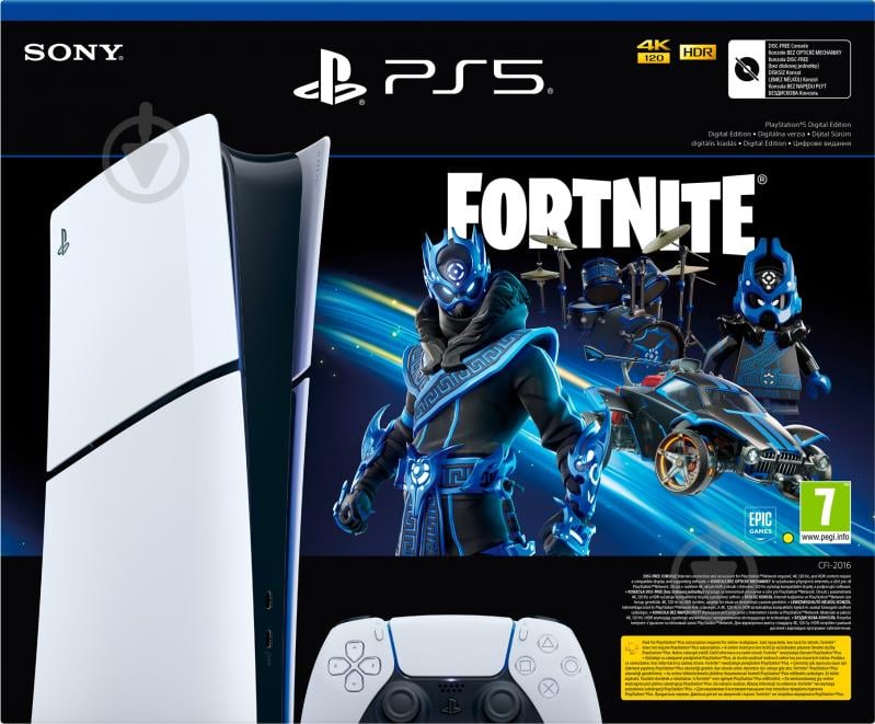 Игровая консоль Sony PlayStation 5 Slim Digital Edition (Fortnite Cobalt Star Bundle) white - фото 2