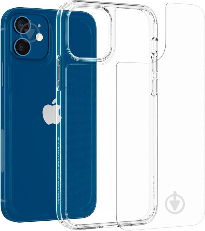Чохол Spigen Quartz Hybrid Chrystal Clear для Apple iPhone 12 Mini - фото 4 Чохол Spigen Quartz Hybrid Chrystal Clear для Apple iPhone 12 Mini - фото 4