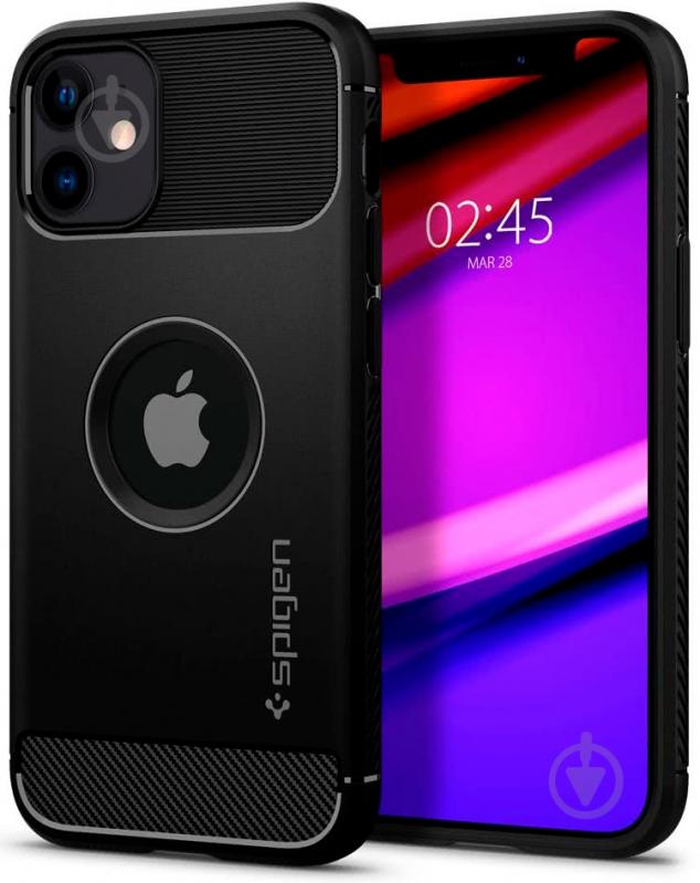 Чехол Spigen Rugged Armor Matte Black для Apple iPhone 12 Mini - фото 6