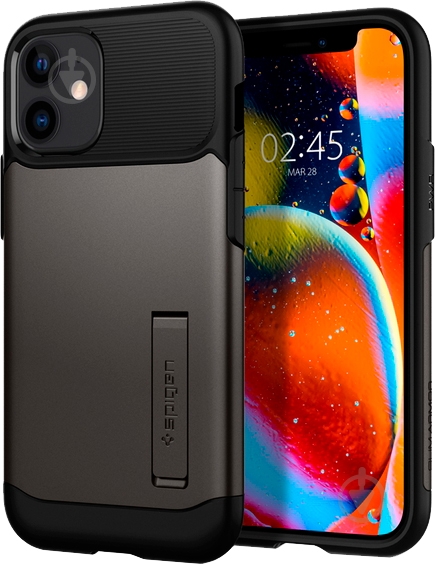 Чехол Spigen Slim Armor Gunmetal для Apple iPhone 12 Mini - фото 3